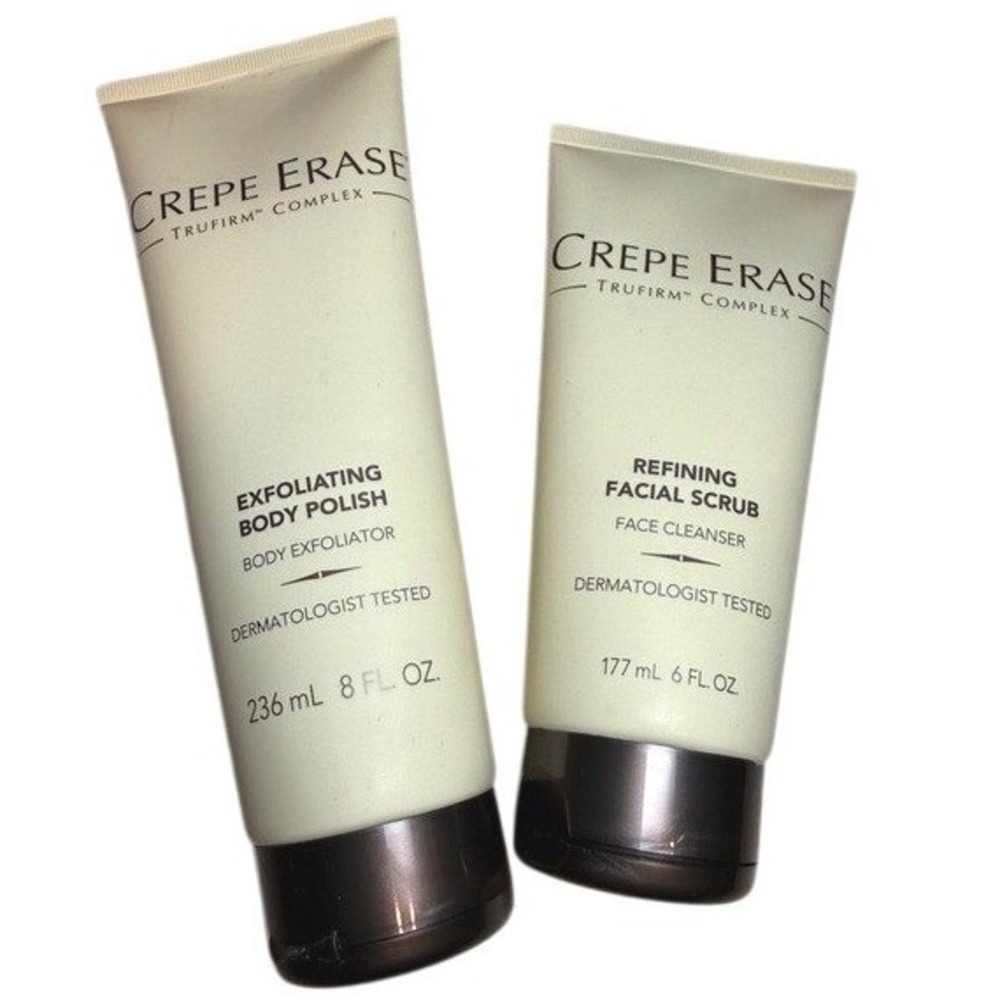 New Crepe Erase Body Polish & Facial Scrub‎ Set TruFirm Complex 8oz 6oz